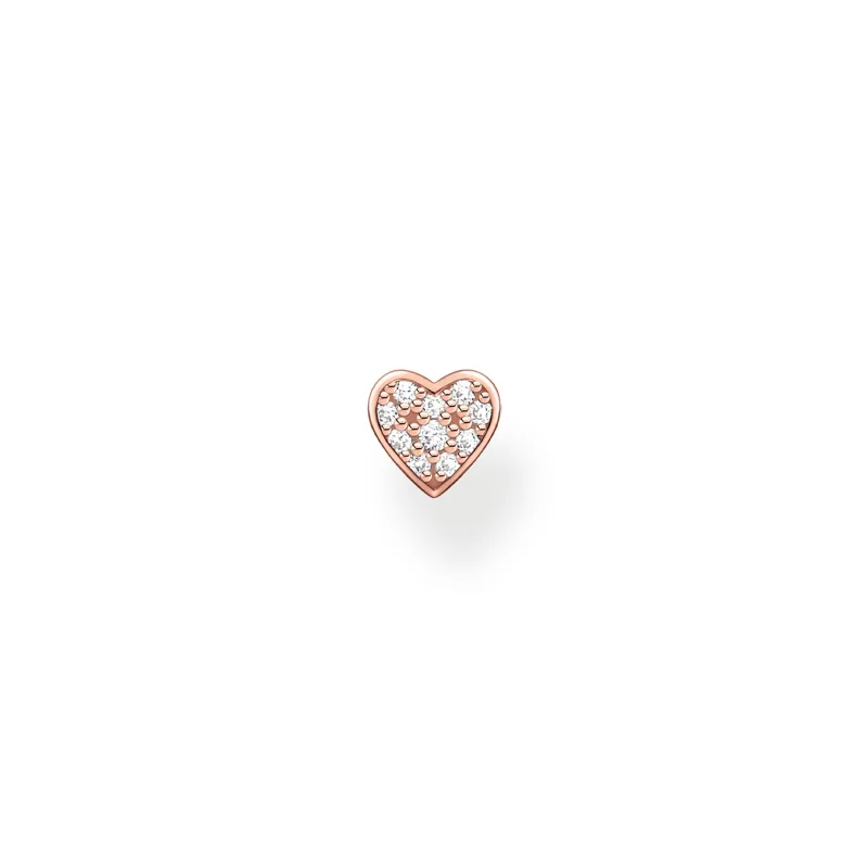 Thomas Sabo Individuellt Stiftörhängen Hjärta Med Pavé Roséguld- H2145-416-14 (MEGA KAMPANJ)