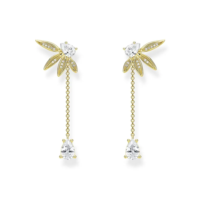 Thomas Sabo Örhängen Blad Och Kedje Stora Guld – H2105-414-14
