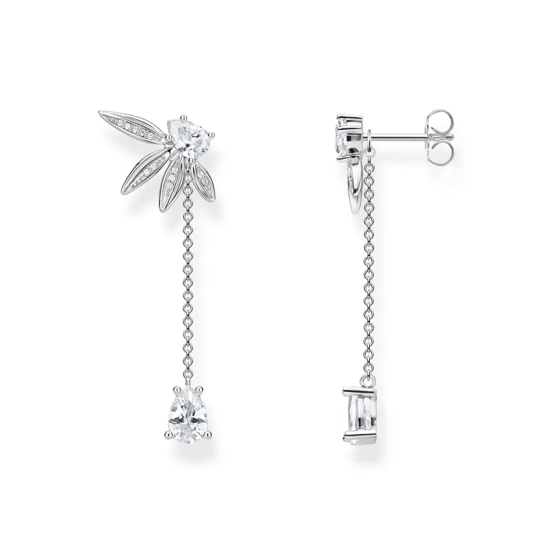 Thomas Sabo Örhängen Blad Och Kedje Stora Silver – H2105-051-14