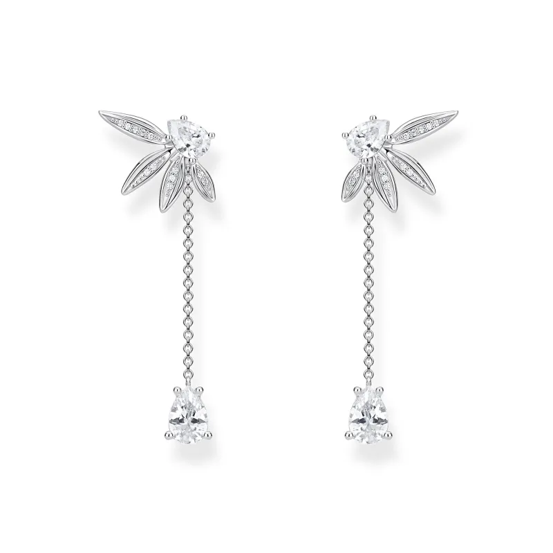 Thomas Sabo Örhängen Blad Och Kedje Stora Silver – H2105-051-14