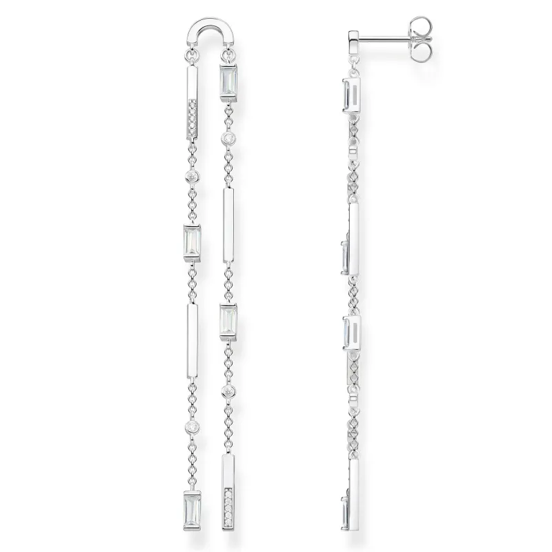 Thomas Sabo Örhängen Kantiga Stenar med Baguetteslipning Långa – H2090-051-14 (MEGA KAMPANJ)