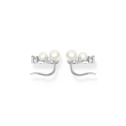 Thomas Sabo Örhängen öronklättrare pärlor med vita stenar silver – H2211-167-14