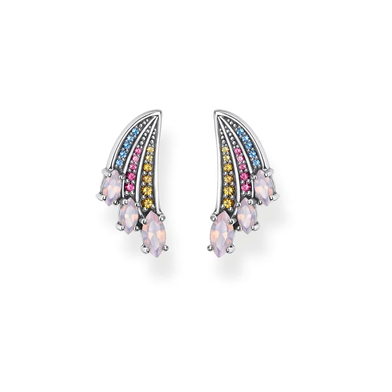 Thomas Sabo Stiftörhängen Färggrann Kolibri, Vingar Silver – H2101-348-7