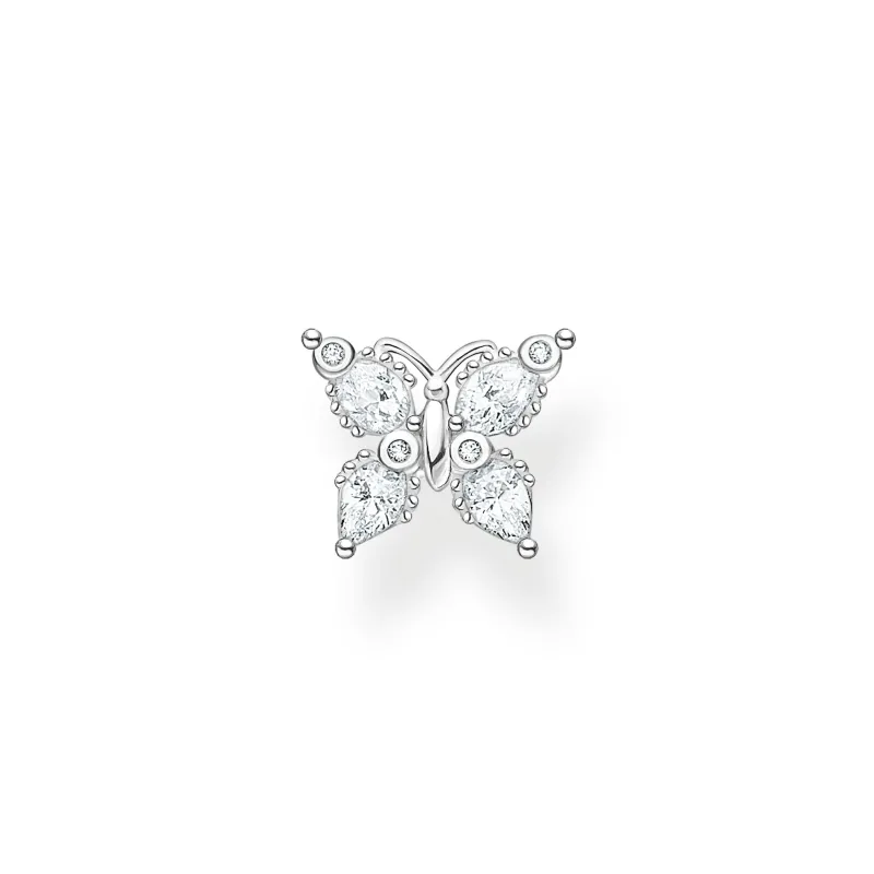 Thomas Sabo Stiftörhängen Individuellt Fjäril Vita Stenar Silver – H2195-051-14