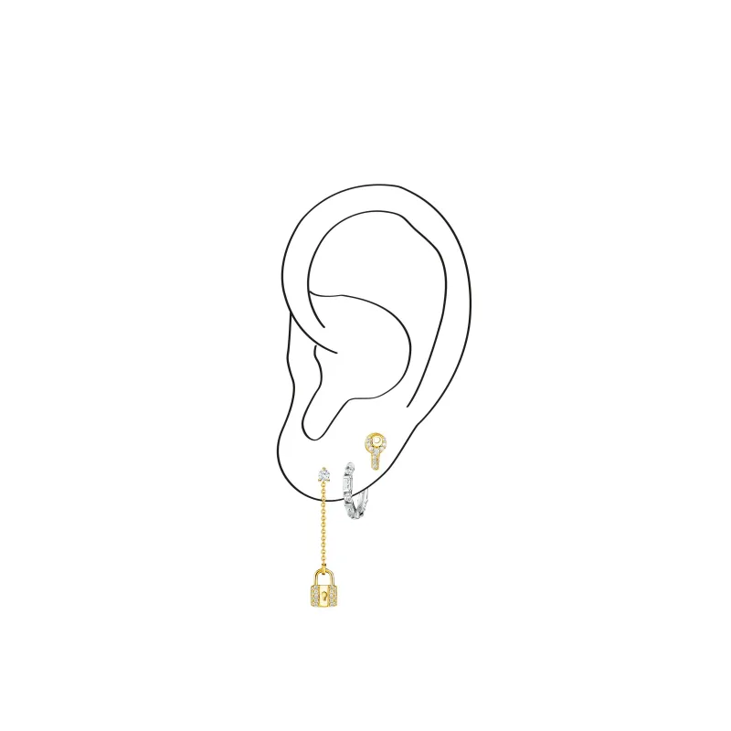 Thomas Sabo Stiftörhängen individuellt nyckel vit stenar guld – H2220-414-14 (MEGA KAMPANJ)