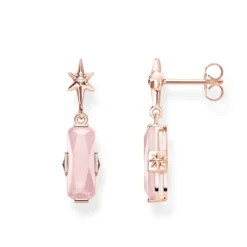 Thomas Sabo Stiftörhängen Rosa Sten Med Stjärna – H2107-417-9
