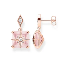 Thomas Sabo Stiftörhängen Rosa Sten Med Stjärna – H2108-417-9