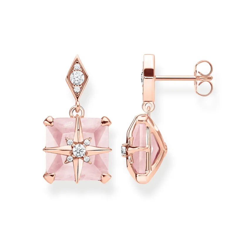 Thomas Sabo Stiftörhängen Rosa Sten Med Stjärna – H2108-417-9