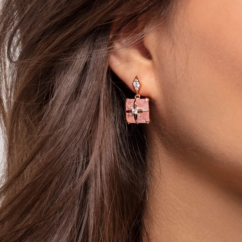 Thomas Sabo Stiftörhängen Rosa Sten Med Stjärna – H2108-417-9