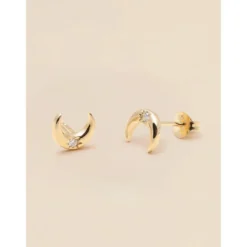 Örhängen YLVA LI Diamond Moon – Gold 8741