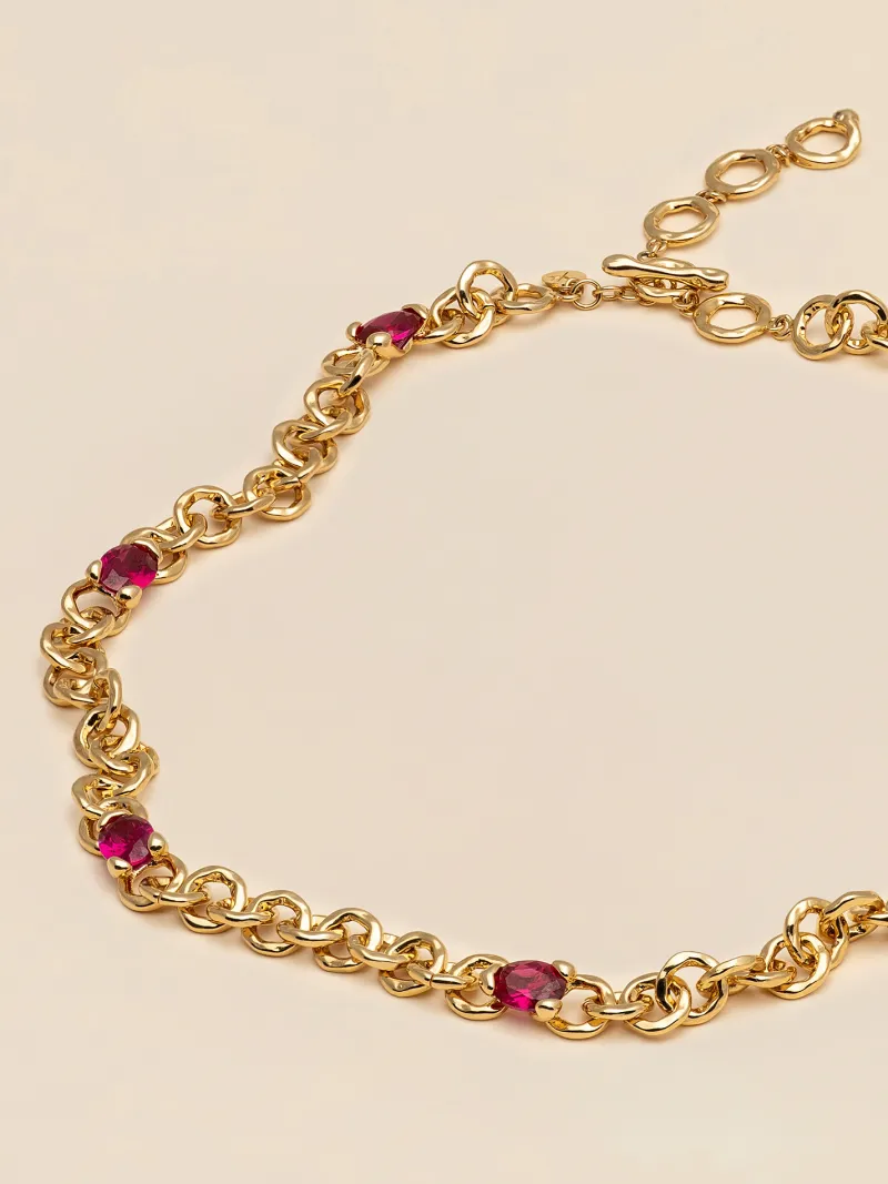 Halsband YLVA LI Embla Avantgarde Ruby – Guld