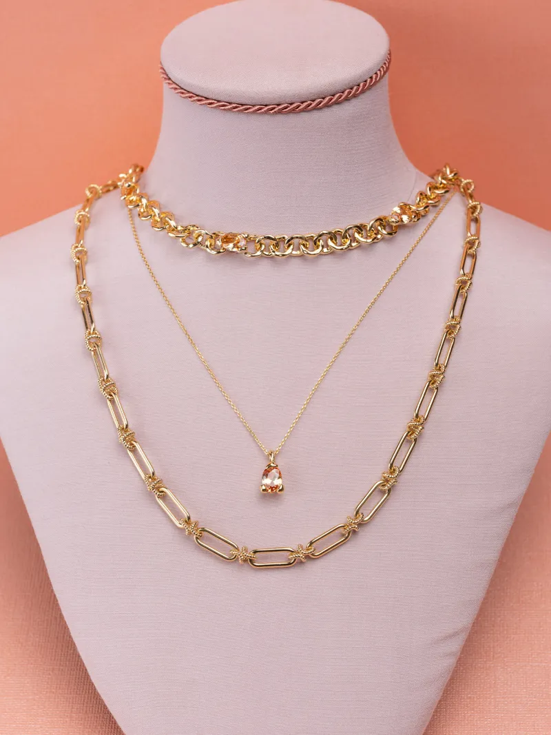 Halsband YLVA LI Embla Orange – Guld