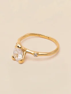 Ringar YLVA LI Embla Ring Crystal – Guld