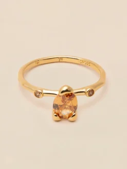 Ringar YLVA LI Embla Ring Orange – Guld