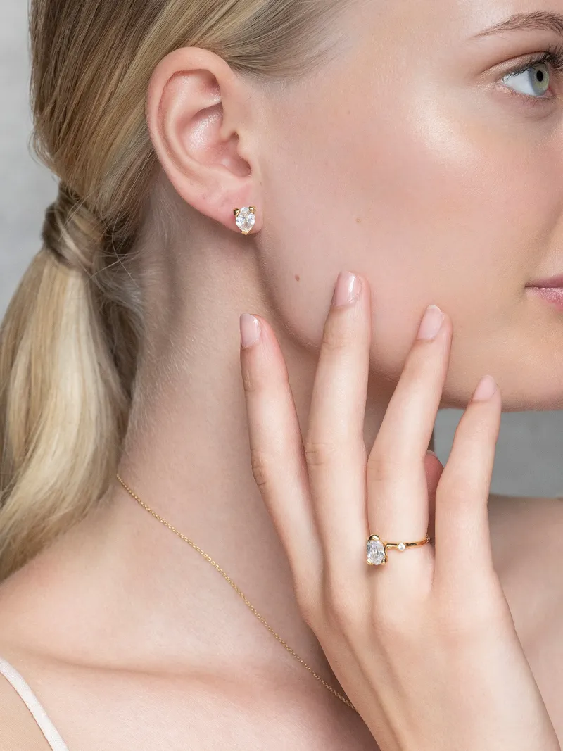 Örhängen YLVA LI Embla Stud Crystal – Guld