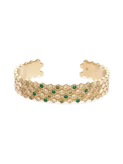 Armband YLVA LI Halo Emerald Guld 5012