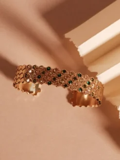 Armband YLVA LI Halo Emerald Guld 5012