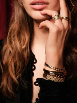 Armband YLVA LI Halo Emerald Guld 5012