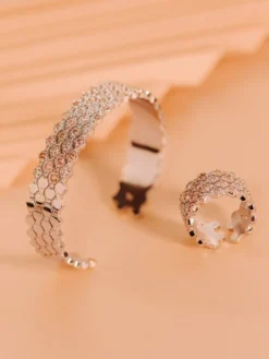Armband YLVA LI Halo Pink Champagne Silver 5013