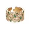Ringar YLVA LI Halo Emerald Ring Guld 3032