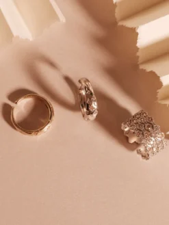 Ringar YLVA LI Halo Pink Champagne Ring Silver 3033