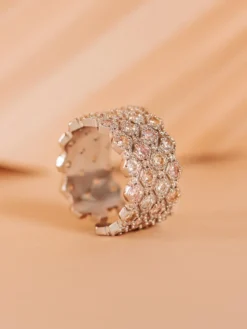 Ringar YLVA LI Halo Pink Champagne Ring Silver 3033