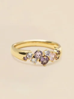 Ringar YLVA LI Meadow Pink Ring Amethyst – Guld