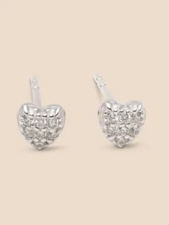 Signature Diamond Collection YLVA LI Pave Heart Diamond Örhängen – Silver 8652