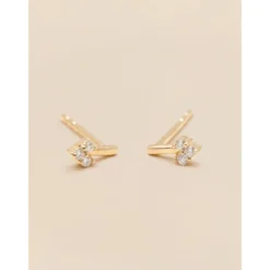 Signature Diamond Collection YLVA LI Petite Diamond Heart Örhängen – Gold 8731