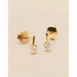 Signature Diamond Collection YLVA LI Petite Diamond Heart Örhängen – Gold 8731