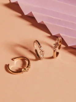 Ringar YLVA LI Petite Meadow Ring Pink Amethyst – Guld