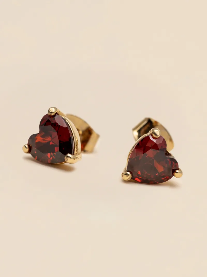 Örhängen YLVA LI Venus stud Garnet – Guld
